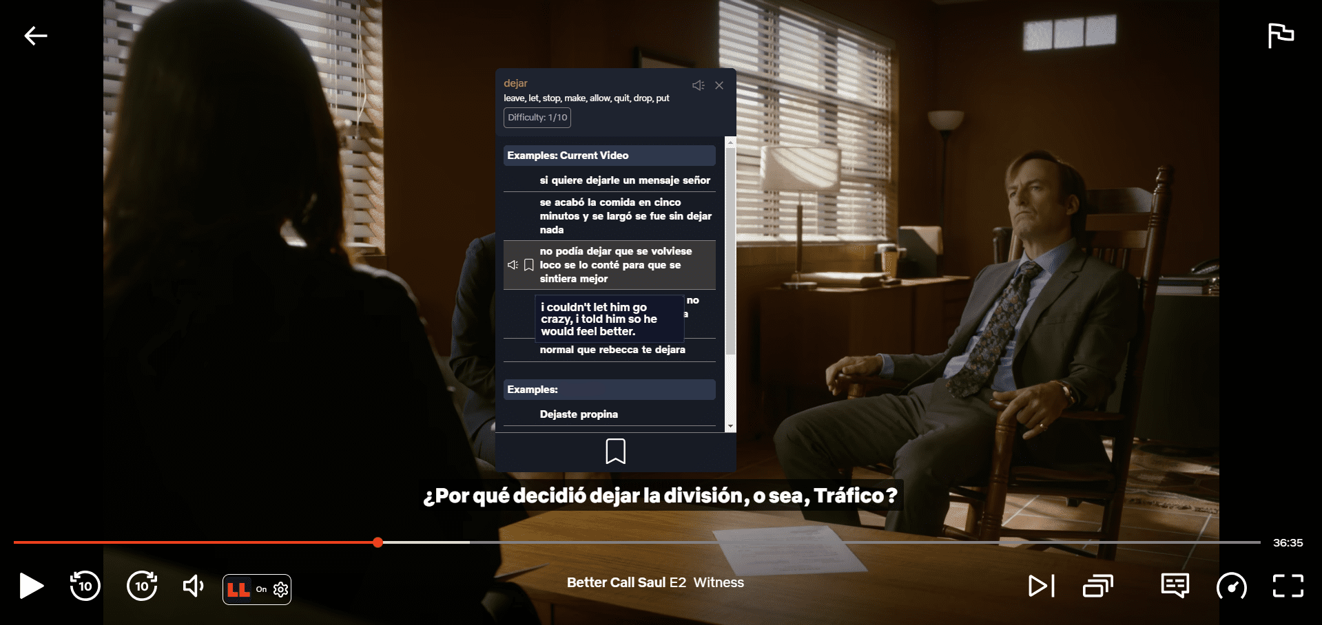 netflix example learn language